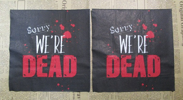 Paper Napkins (Pack of 2) Halloween Sorry We're Dead