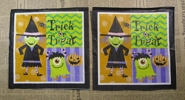 Paper Napkins (Pack of 2) Halloween Trick or Treat Witches Monster Pumpkin