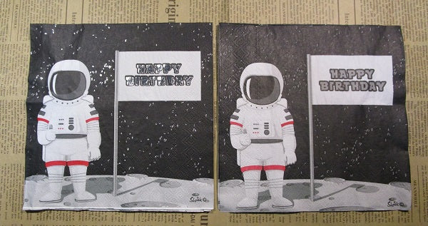 Paper Napkins (Pack of 2) Astronaut Moon Happy Birthday