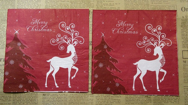 Paper Napkins (Pack of 2) Christmas Reindeer Christmas Tree Swirls