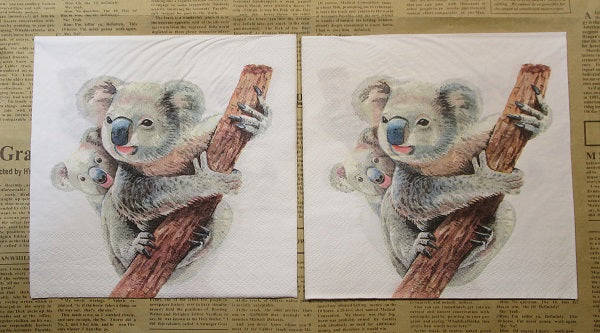 Paper Napkins (Pack of 2) Austalia Animals Koala Large