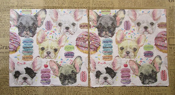 Paper Napkins (Pack of 2) Dogs Chihuahua and Macroons Party