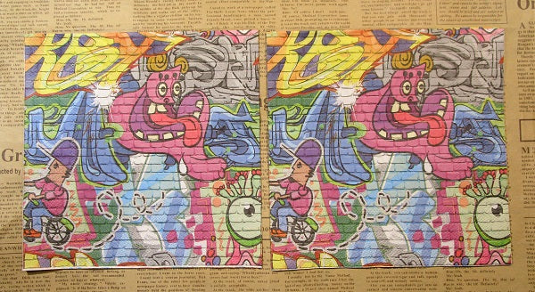 Paper Napkins (Pack of 2) Graffiti Wall Person Monsters Brick Wall
