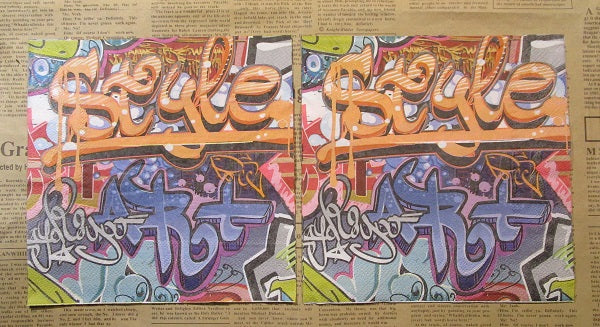 Paper Napkins (Pack of 2) Graffiti Wall Words Brick Wall Tags