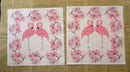 Paper Napkins (Pack of 2) Flamingo and Pink Flowers Blossums