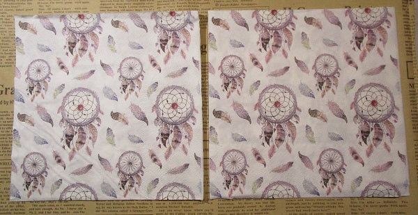 Paper Napkins (Pack of 2) Dream Catcher Watercolour Small Feathers