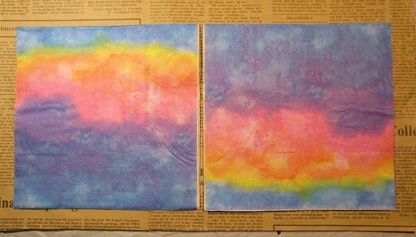 Paper Napkins (Pack of 2) Watercolour Pattern Purple Pink Orange Blue