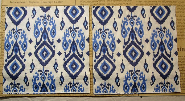 Paper Napkins (Pack of 2) Blue Patterns Diamonds and Swirls