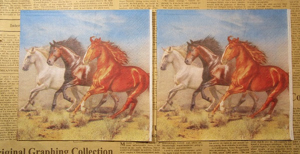 Paper Napkins (Pack of 2) Horses Brumby Running Racing