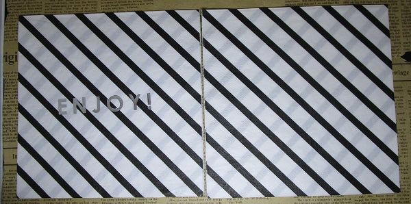 Paper Napkins (Pack of 2) Black Diagonal Stripe Enjoy