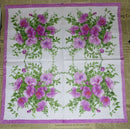Paper Napkins (Pack of 2) Purple and Green Flowers Border