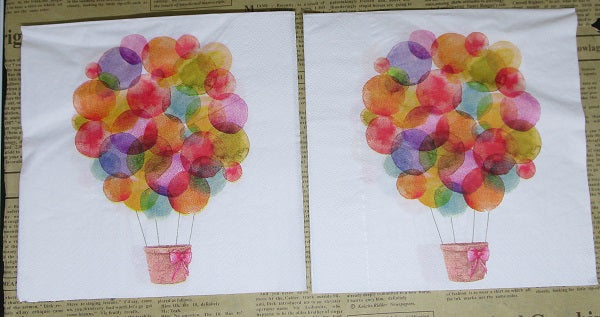Paper Napkins (Pack of 2) Colourful Circles Hot Air Balloon