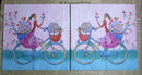 Paper Napkins (Pack of 2) Girl Riding a Bike with Flowers