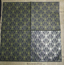 Paper Napkins (Pack of 2) Black and Gold Diamond Pattern Foiled