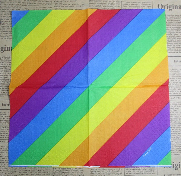 Paper Napkins (Pack of 2) Rainbow Stripes