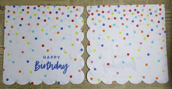 Paper Napkins (Pack of 2) Coloured Mini Spots Scallop Egde