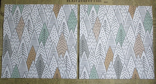 Paper Napkins (Pack of 2) White Beige and Green Abstract Trees