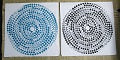 Paper Napkins (Pack of 2) Black and Blue Circle Spots