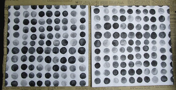 Paper Napkins (Pack of 2) Black and Grey Watercolour Spots