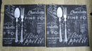 Paper Napkins (Pack of 2) Black and White Chalkboard Spoon and Fork