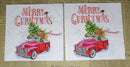 Paper Napkins (Pack of 2) Merry Christmas Old Fashioned Red Truck with Tree and Dog