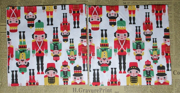 Paper Napkins (Pack of 2) Christmas Toy Soldiers Assorted Sizes