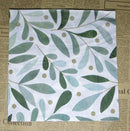 Paper Napkins (Pack of 2) Christmas Mistle Toe Green Foliage Gum Leaves Large