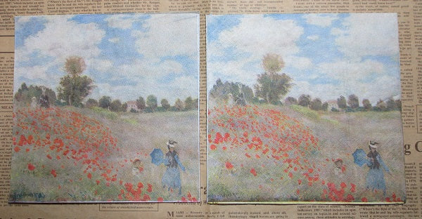 Paper Napkins (Pack of 2) Art Work Girls in Field of Flowers