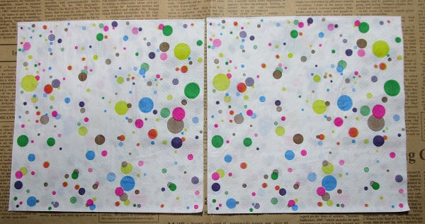 Paper Napkins (Pack of 2) Rainbow Spots and Dots Confetti
