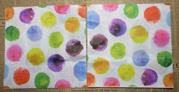 Paper Napkins (Pack of 2) Rainbow Single Spots and Dots Large