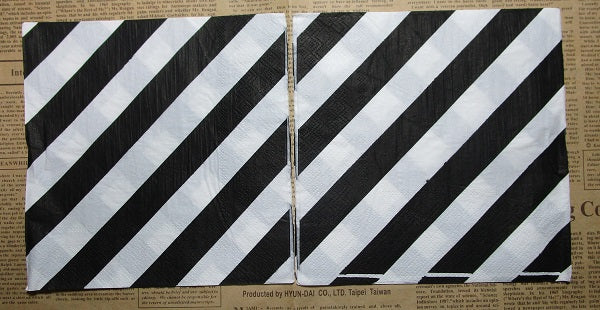 Paper Napkins (Pack of 2) Black and White Stripes