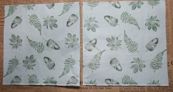 Paper Napkins (Pack of 2) Green Leaves Small Dainty