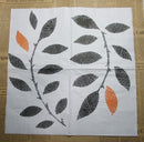 Paper Napkins (Pack of 2) Abstract Leaves Orange and Black