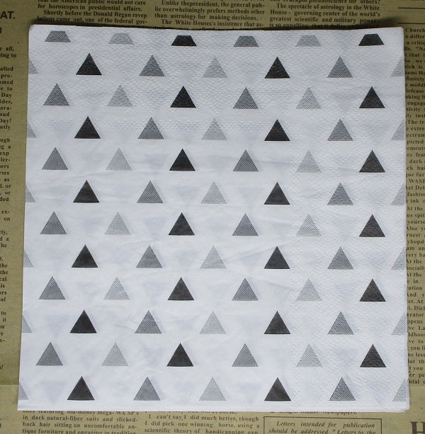 Paper Napkins (Pack of 2) Triangles Grey and Black