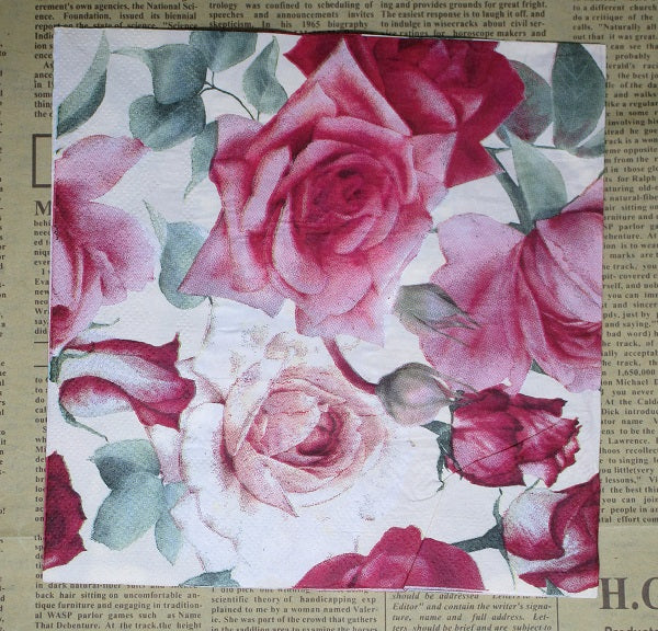 Paper Napkins (Pack of 2) Red and Pink Roses