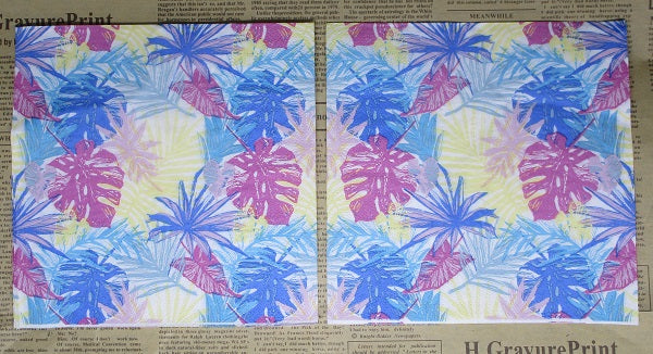 Paper Napkins (Pack of 2) Pastel Palm Leave Blue Purple Yellow