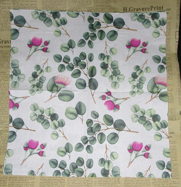 Paper Napkins (Pack of 2) Leaves Foliage Pink Flower Buds