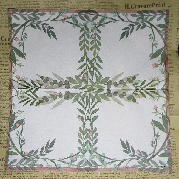 Paper Napkins (Pack of 2) Leaves Foliage Border Fruit