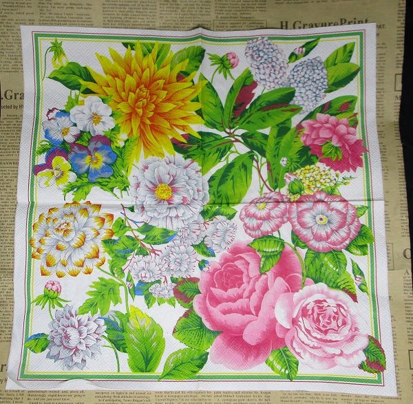 Paper Napkins (Pack of 2) Colourful Flowers So Many Prettyness
