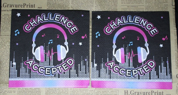 Paper Napkins (Pack of 2) Challenge Accepted Headphones Music