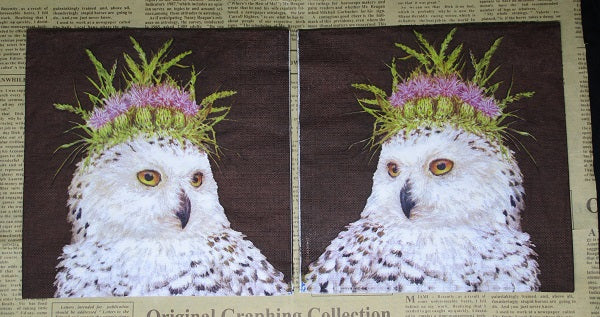Paper Napkins (Pack of 2) Snow Queen Owl with Floral Crown