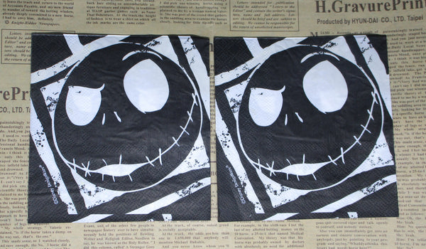 Paper Napkins (Pack of 2) Disney Jack Skeleton Night before Halloween Tim Burton Cocktail