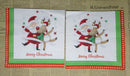 Paper Napkins (Pack of 2) Santa and Reindeer Dancing Merry Christmas
