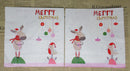 Paper Napkins (Pack of 2) Merry Christmas Reindeer and Bird