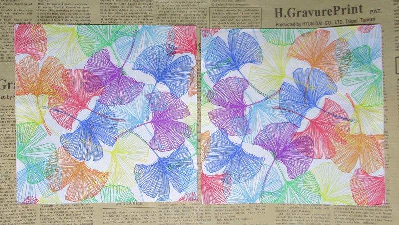 Paper Napkins (Pack of 2) Multi Coloured Foliage Plants Bright