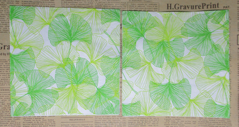 Paper Napkins (Pack of 2) Multi Coloured Foliage Plants Green