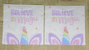 Paper Napkin (Pack of 2) Believe in Magic Unicorn Rainbow