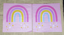 Paper Napkin (Pack of 2) Coloured Rainbow on Pink with Stars