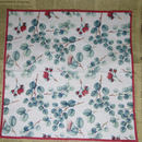 Paper Napkin (Pack of 2) Green Gum leaves with Red Flowers Red Border