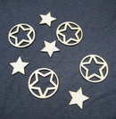 Chipboard Circle with Star and Stars